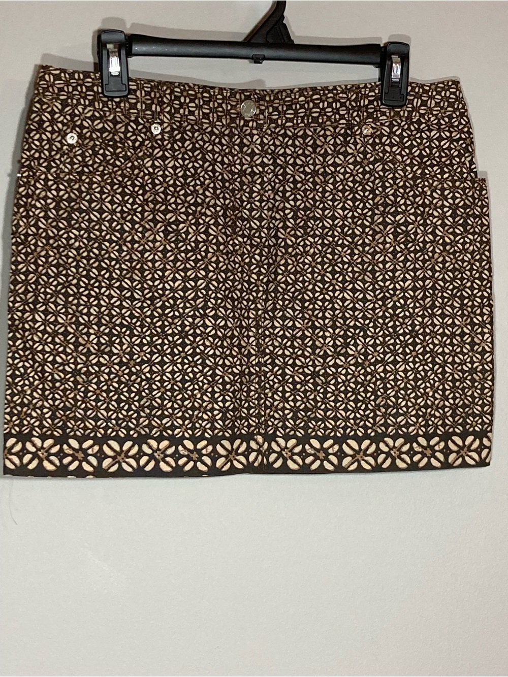 Michael Kors Brown Floral Print Mini Skirt